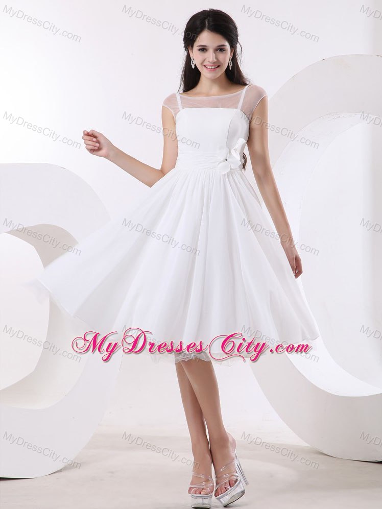 white flowy knee length dress