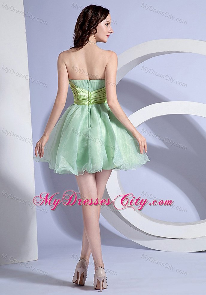 Strapless Beading Mini-length Layers Organza Wedding Cocktail Party Dress