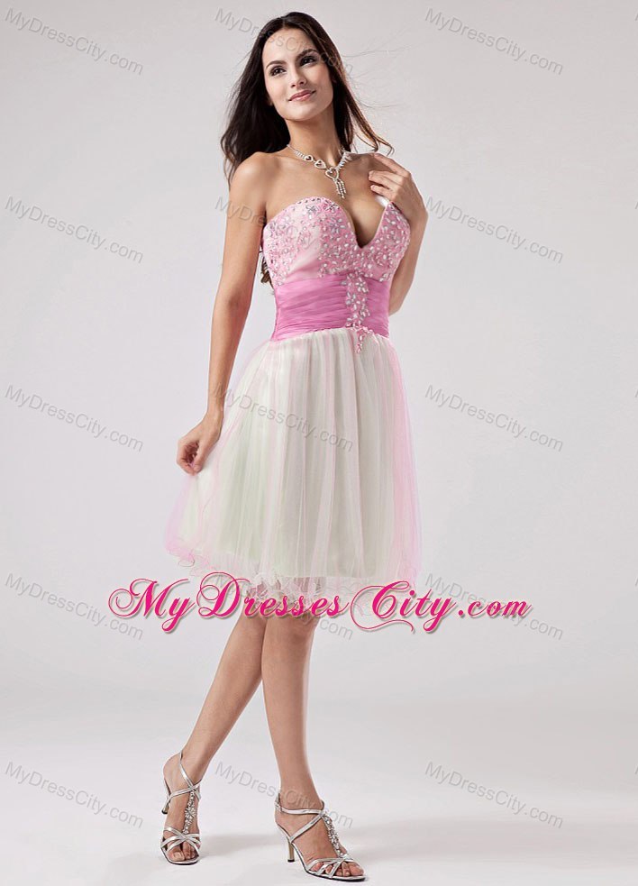 Deep Sweetheart Beading Organza Multi-color Knee-length Cocktail Dresses