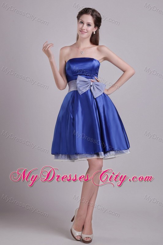 Elegant A-line Bowknot Royal Blue Cocktail Party Dresses for Cheap