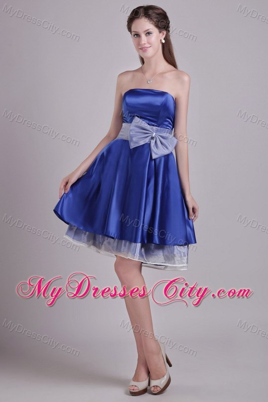 Elegant A-line Bowknot Royal Blue Cocktail Party Dresses for Cheap