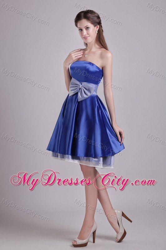 Elegant A-line Bowknot Royal Blue Cocktail Party Dresses for Cheap