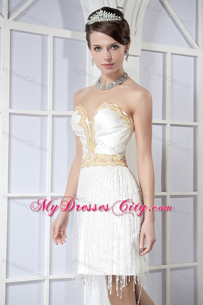 Sexy Mini-length Sweetheart Appliques with Beading Prom Cocktail Dress