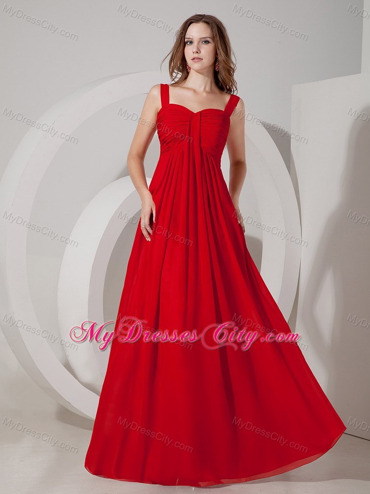 Red Empire Chiffon Straps Plus Size Dama Dresses for Quinceanera