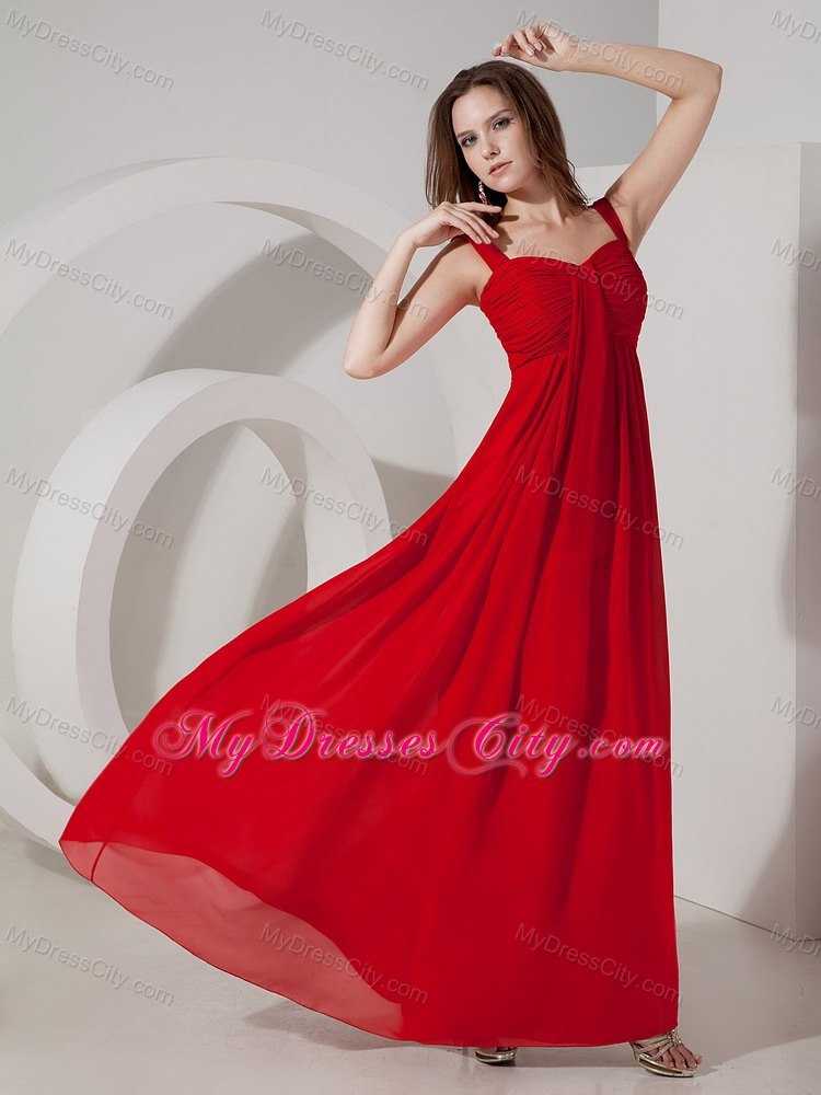 Red Empire Chiffon Straps Plus Size Dama Dresses for Quinceanera