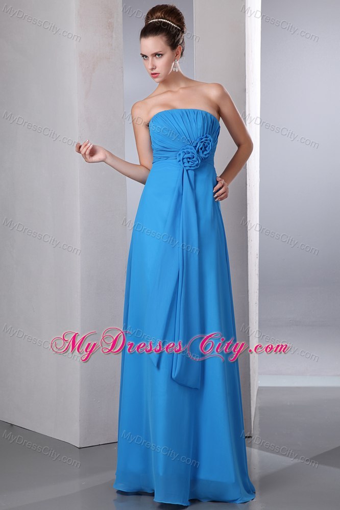 Empire Flowers Ruching Chiffon Plus Size Dama Dress for Quinceaneras