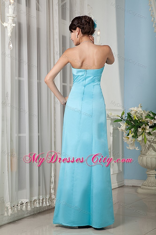 Cheap Aqua Blue Satin Long Quinceanera Damas Dresses with Jacket