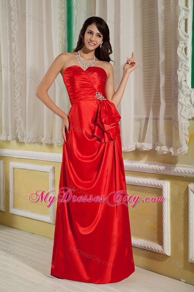 Sweetheart Beaded Ruching Red 2013 Formal Dresses for Dama