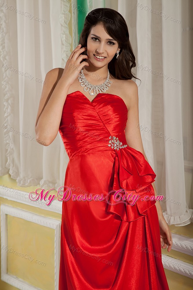 Sweetheart Beaded Ruching Red 2013 Formal Dresses for Dama