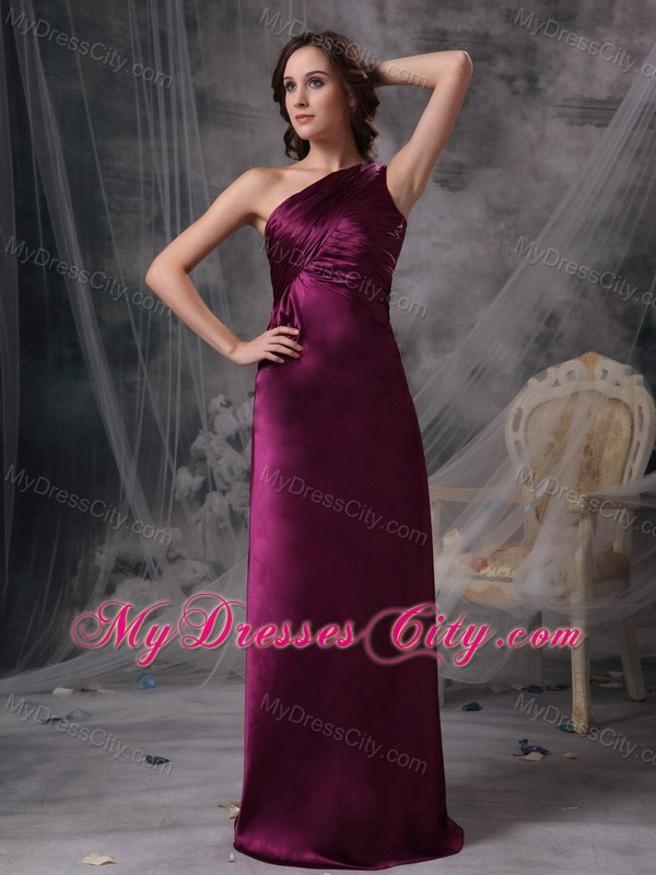 Cheap Dark Purple One Shoulder 2013 Long Formal Dresses for Dama