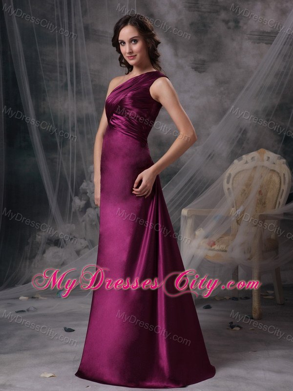 Cheap Dark Purple One Shoulder 2013 Long Formal Dresses for Dama