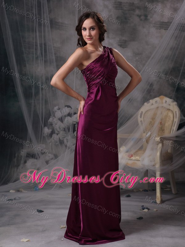 Cheap Dark Purple One Shoulder 2013 Long Formal Dresses for Dama