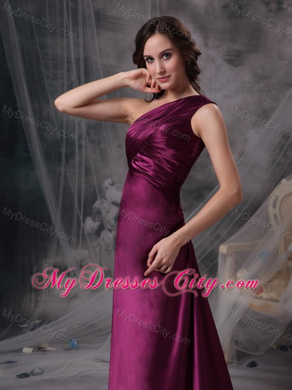 Cheap Dark Purple One Shoulder 2013 Long Formal Dresses for Dama