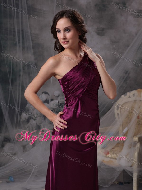 Cheap Dark Purple One Shoulder 2013 Long Formal Dresses for Dama