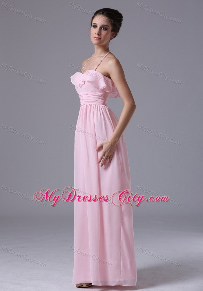 Flouncing Spaghetti Straps Halter Ruched Quinceanera Dama Dresses