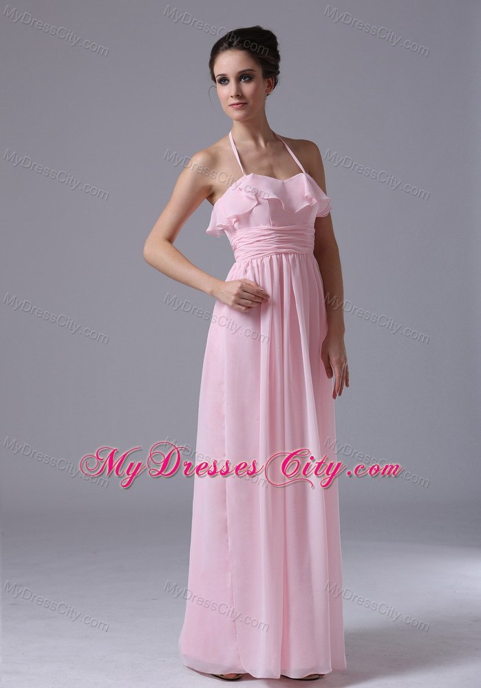 Flouncing Spaghetti Straps Halter Ruched Quinceanera Dama Dresses