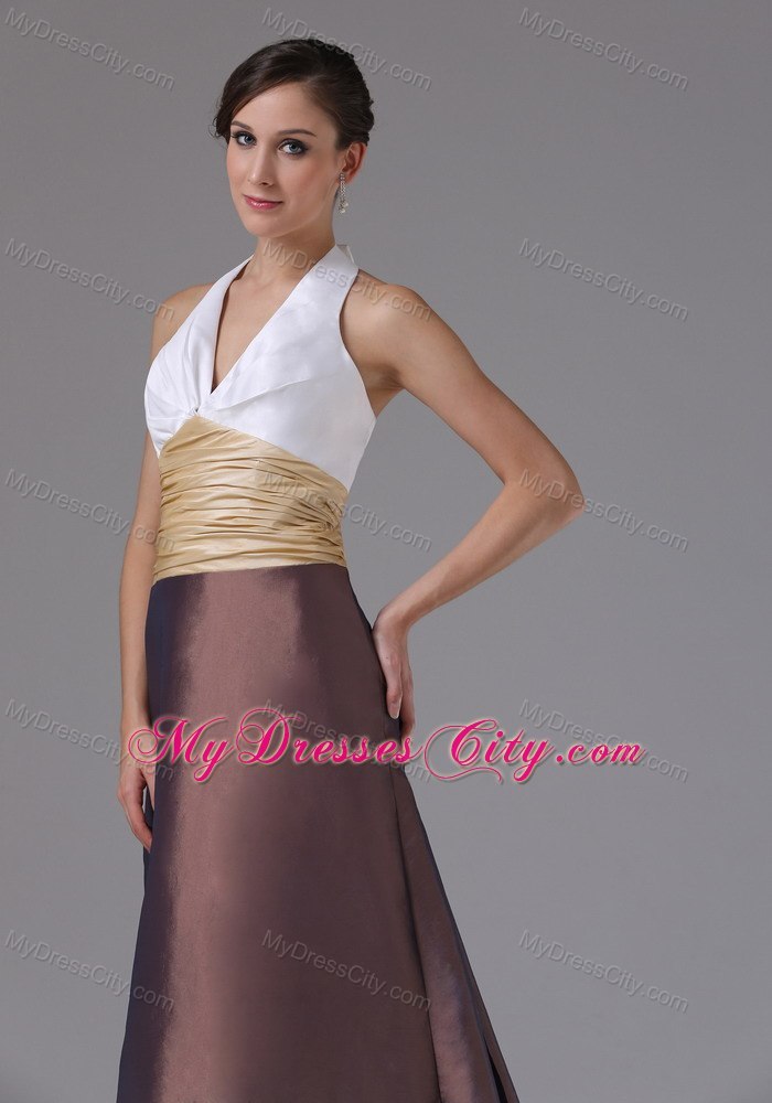 Halter Ruches 2013 Evening Dress with Brush Train