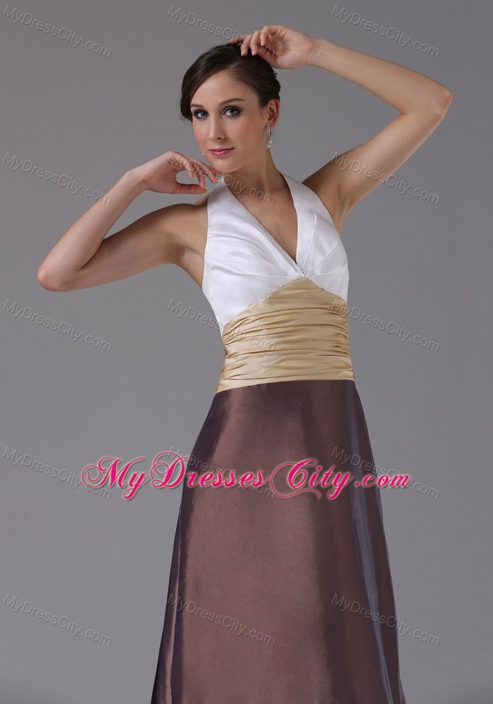 Halter Ruches 2013 Evening Dress with Brush Train