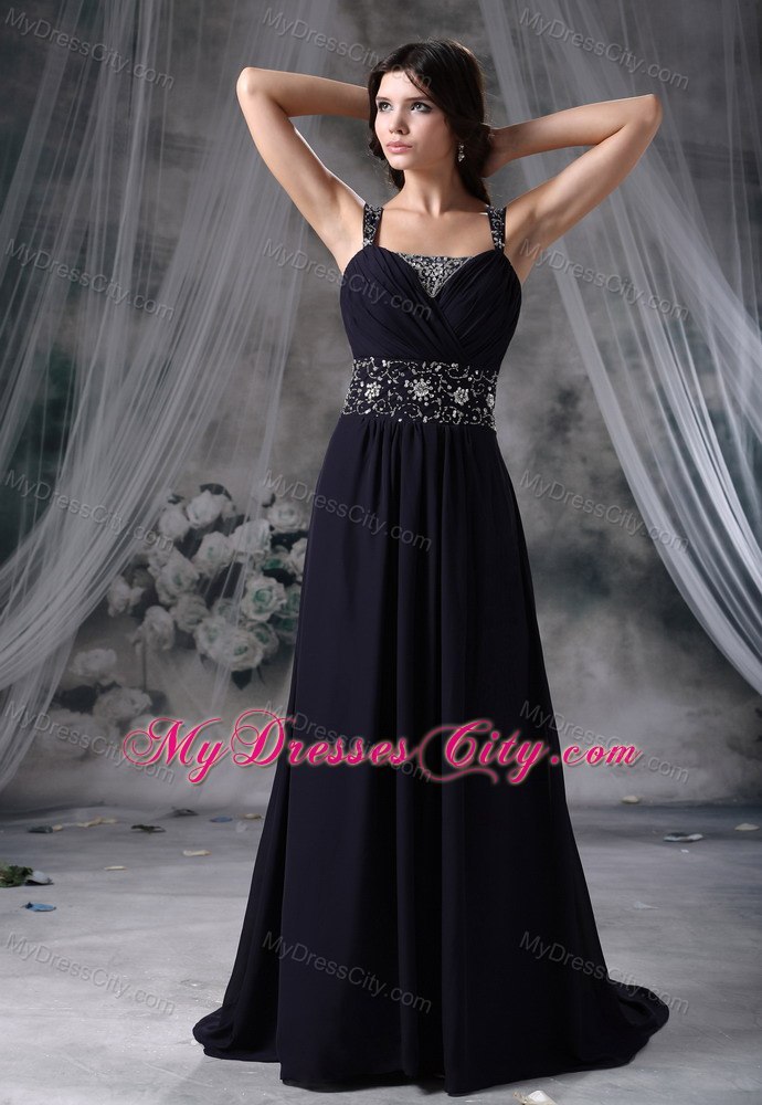 Beaded and Straps Decorate Royal Blue Homecoming Dress For 2014