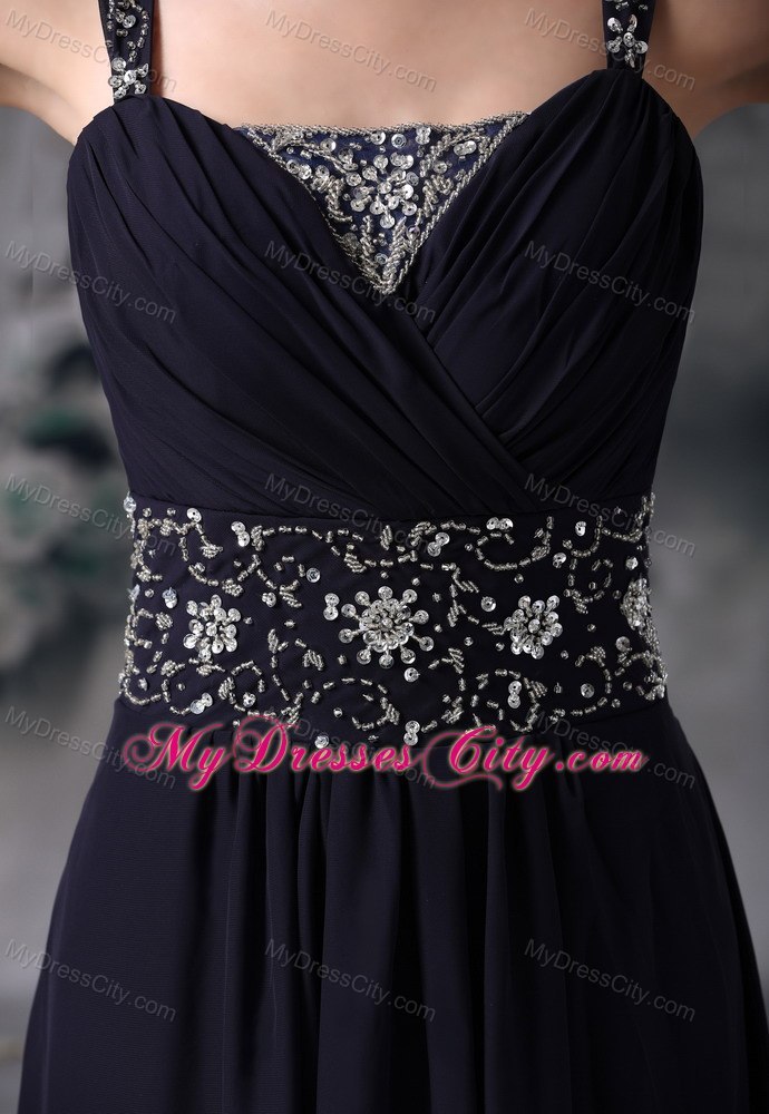 Beaded and Straps Decorate Royal Blue Homecoming Dress For 2014