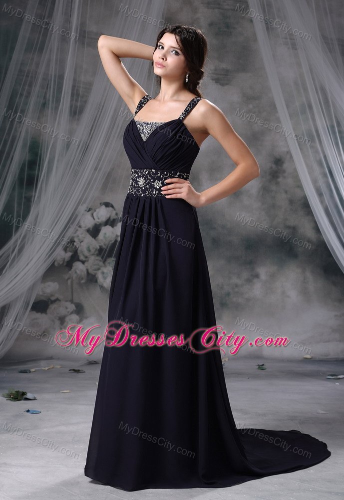 Beaded and Straps Decorate Royal Blue Homecoming Dress For 2014