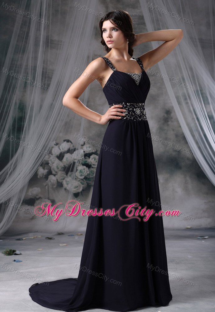 Beaded and Straps Decorate Royal Blue Homecoming Dress For 2014