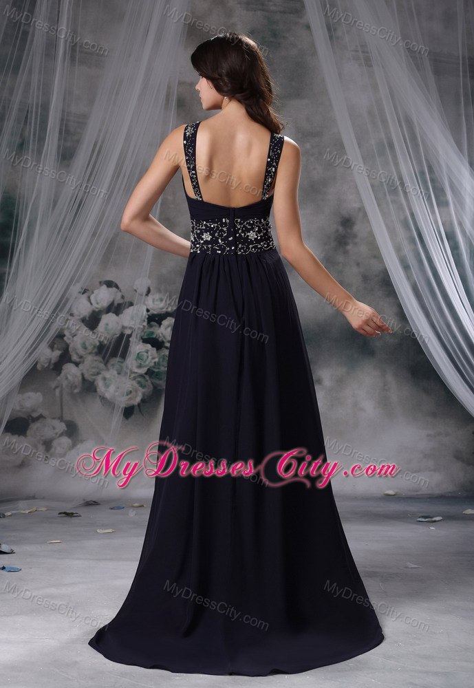 Beaded and Straps Decorate Royal Blue Homecoming Dress For 2014