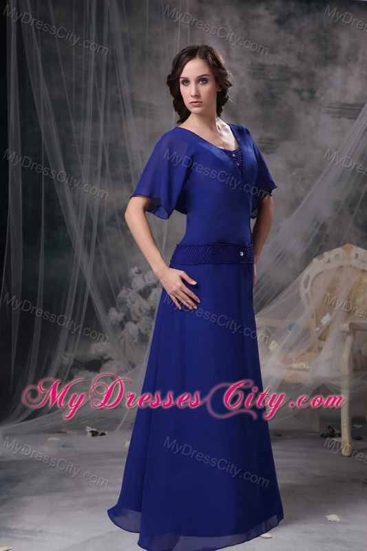 Plus Size Butterfly Sleeves Square Beading Mother in Law Dresses