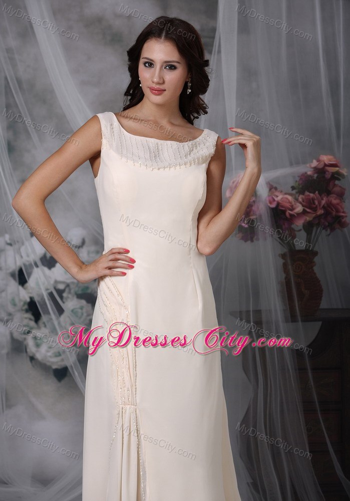 Diamond Scoop Long Mother of the Groom Dresses with Coat