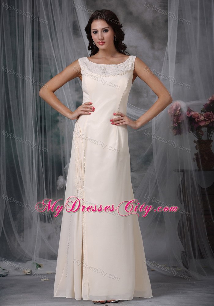 Diamond Scoop Long Mother of the Groom Dresses with Coat