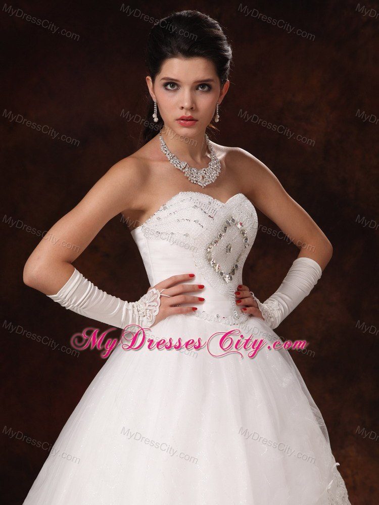 Lace A-line Sweetheart Beaded Appliques 2013 Spring Wedding Dress