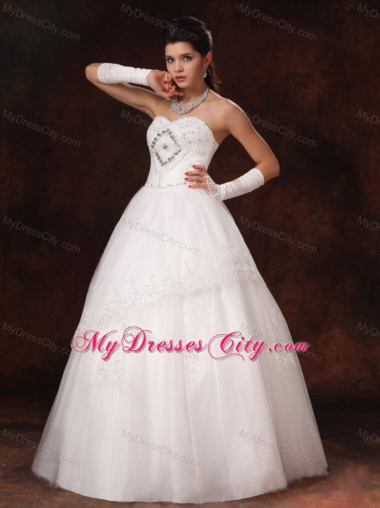 Lace A-line Sweetheart Beaded Appliques 2013 Spring Wedding Dress