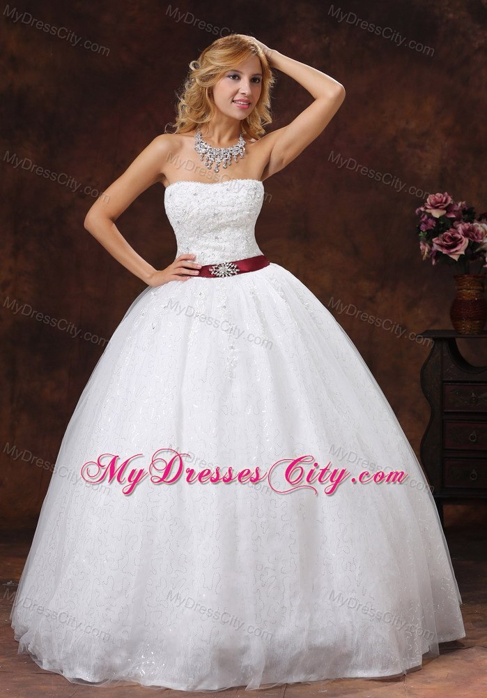 A-line Princess Beading Decorate Bodice Strapless 2013 Wedding Dresses