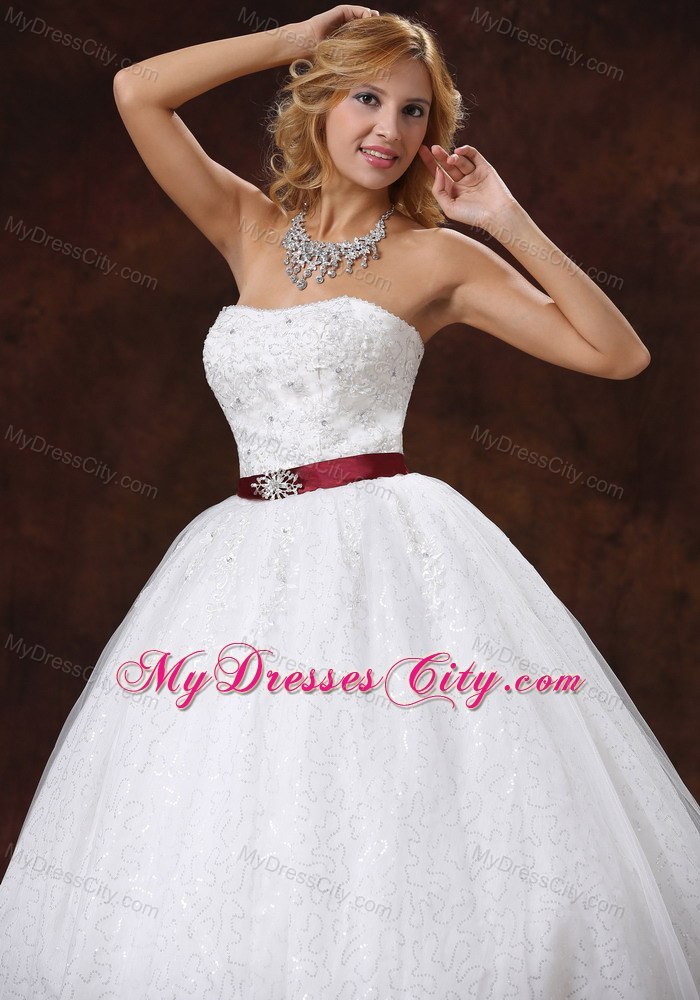 A-line Princess Beading Decorate Bodice Strapless 2013 Wedding Dresses