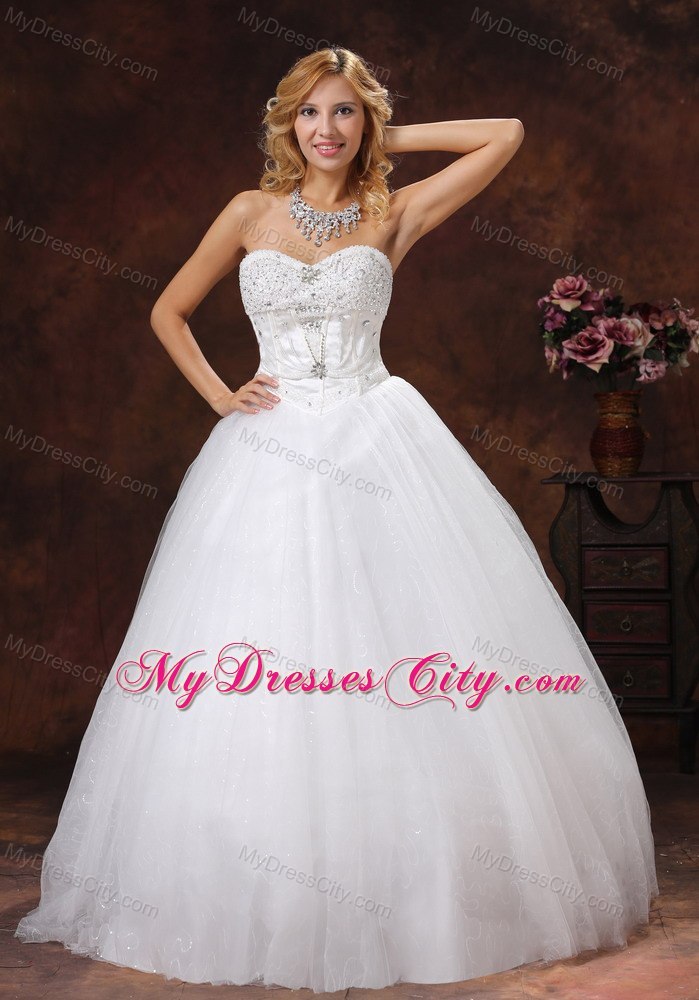 Long Spring Flowers Decorate Bust Strapless Princess Wedding Gowns