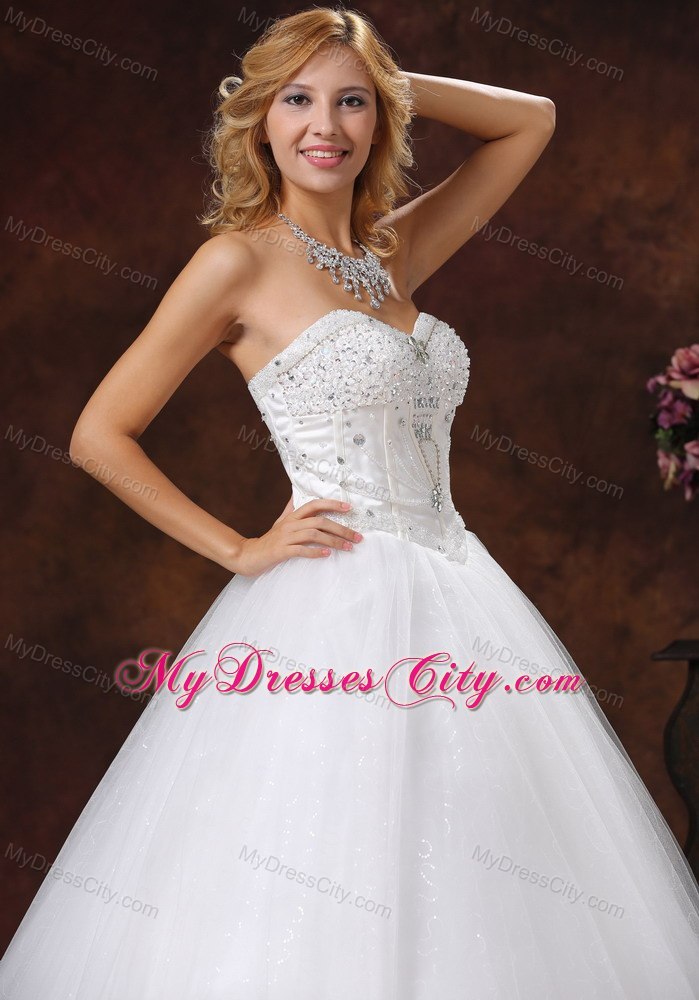 Long Spring Flowers Decorate Bust Strapless Princess Wedding Gowns