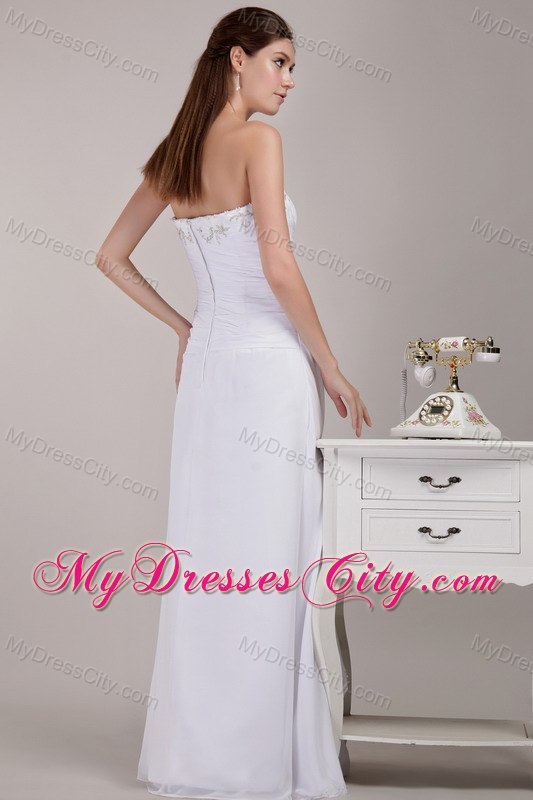 Empire Strapless Floor-length Chiffon Beaded Wedding Dress