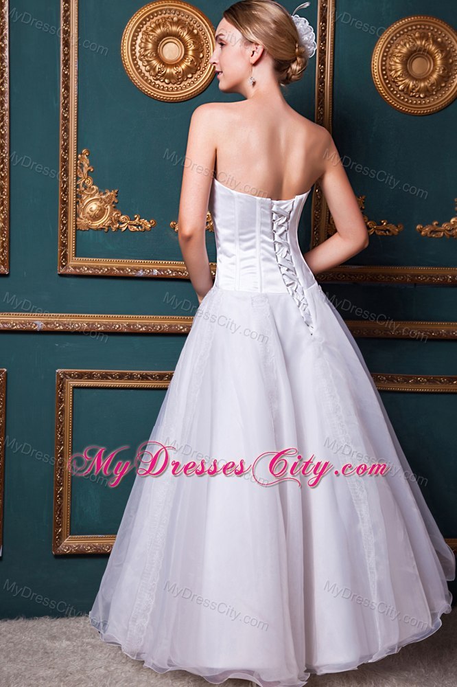 A-line Strapless Floor-length Wedding Dress for Beach Wedding