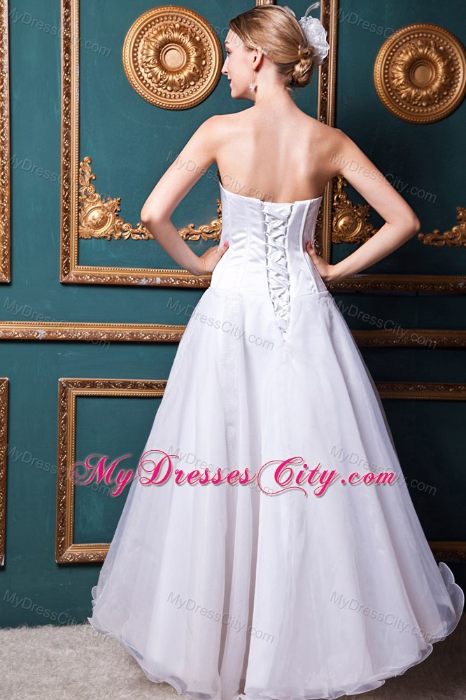 A-line Strapless Floor-length Wedding Dress for Beach Wedding