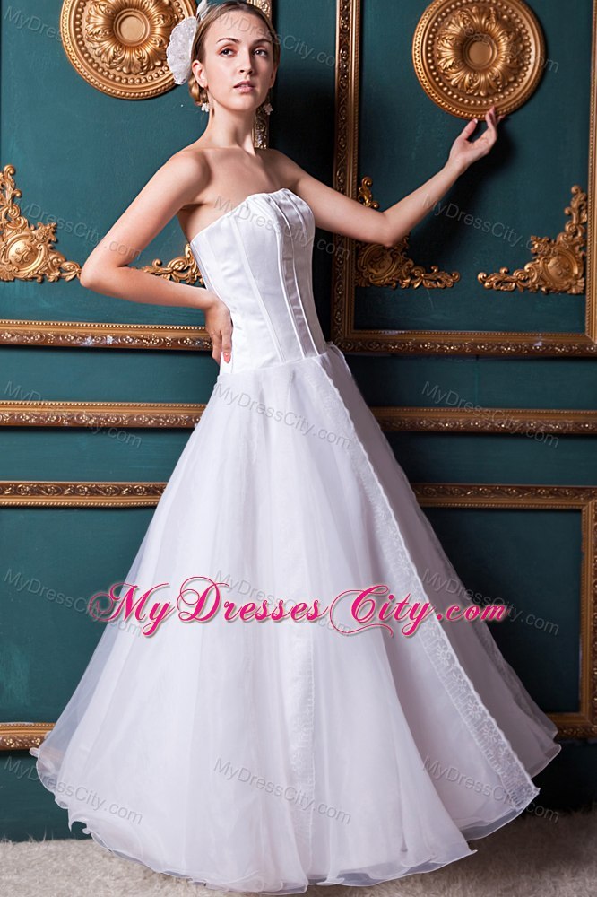 A-line Strapless Floor-length Wedding Dress for Beach Wedding