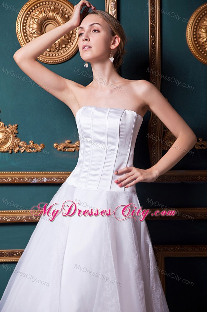 A-line Strapless Floor-length Wedding Dress for Beach Wedding