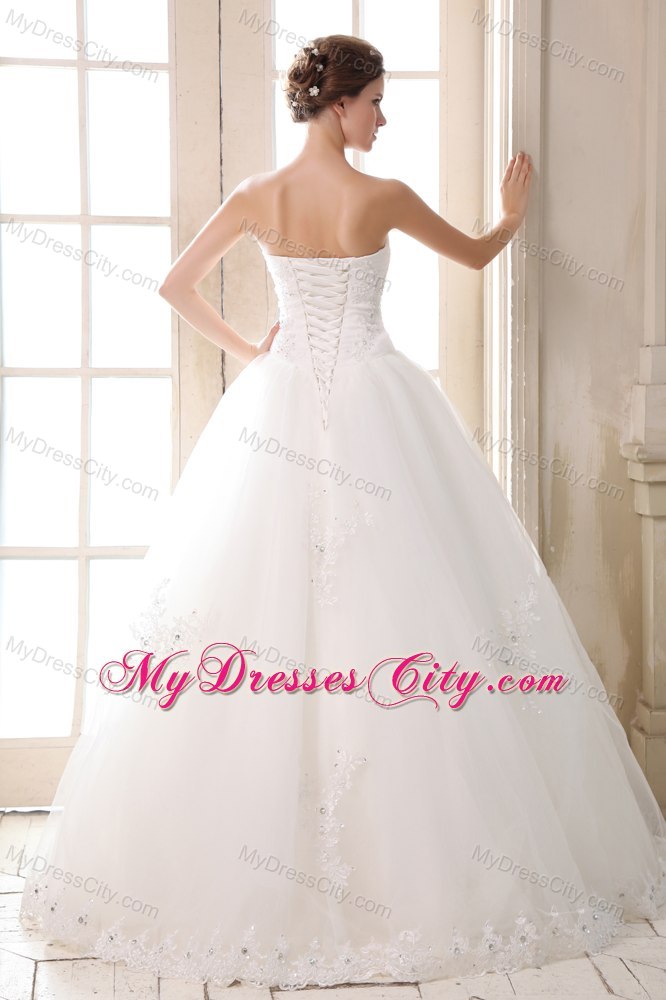 Sweetheart Beading and Appliques Wedding Anniversary Dress