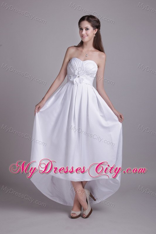 Taffeta Empire Ankle-length Sweetheart Flower Wedding Dress