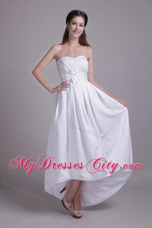 Taffeta Empire Ankle-length Sweetheart Flower Wedding Dress