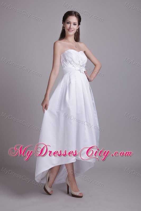 Taffeta Empire Ankle-length Sweetheart Flower Wedding Dress