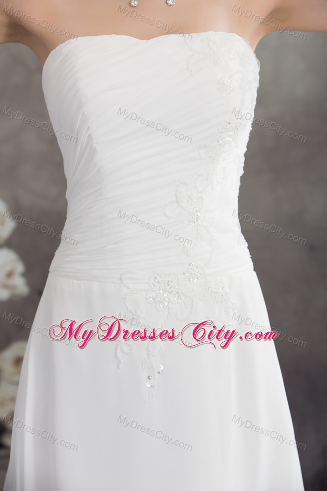 Beaded Decorate Empire Sweetheart Court Train Bridal Dress