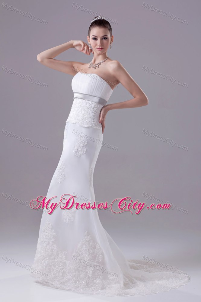 Mermaid Strapless Fitted Appliques Hottest Church Wedding Dress