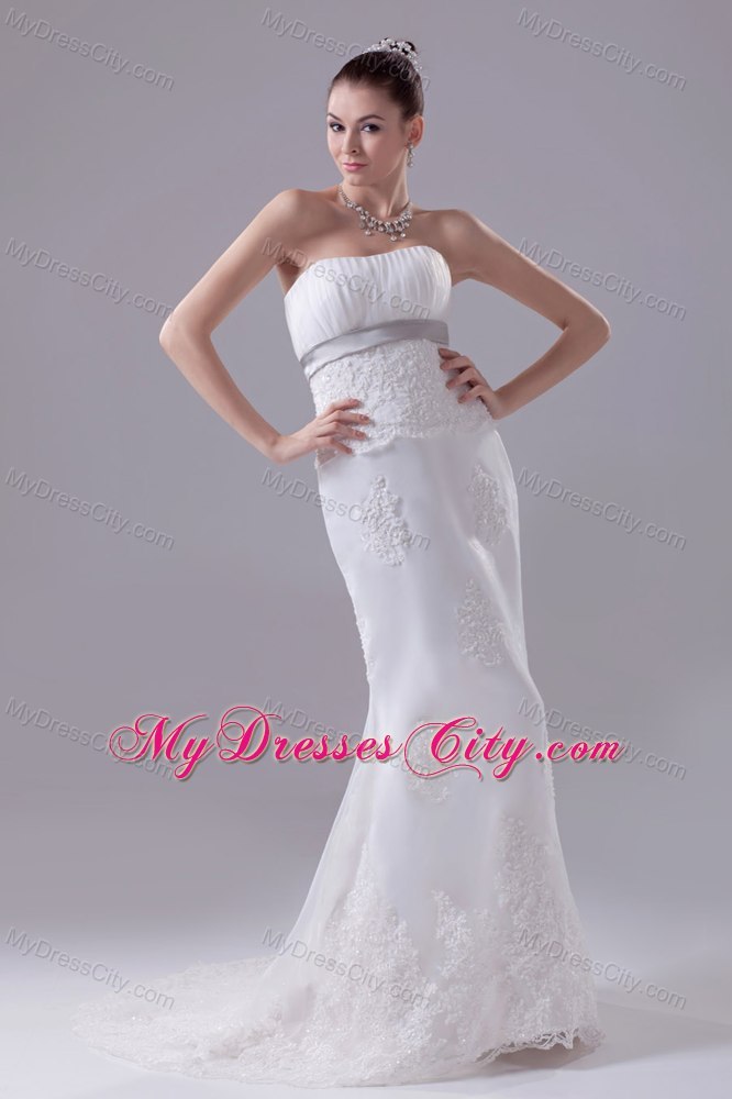 Mermaid Strapless Fitted Appliques Hottest Church Wedding Dress