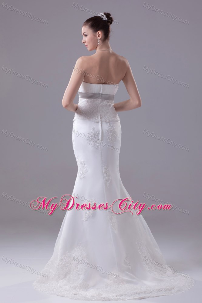 Mermaid Strapless Fitted Appliques Hottest Church Wedding Dress