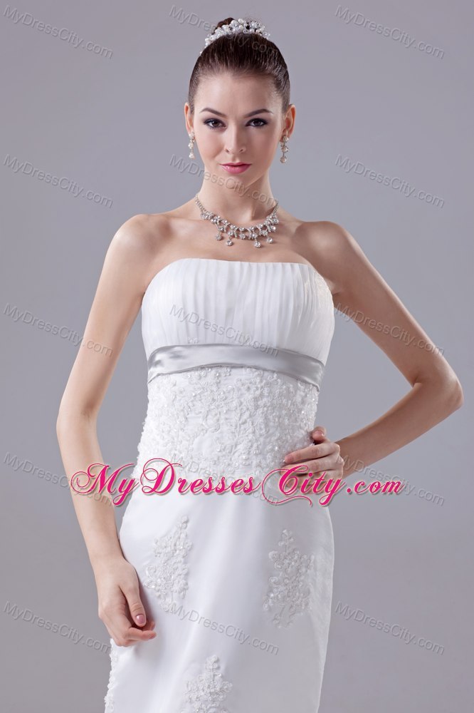 Mermaid Strapless Fitted Appliques Hottest Church Wedding Dress